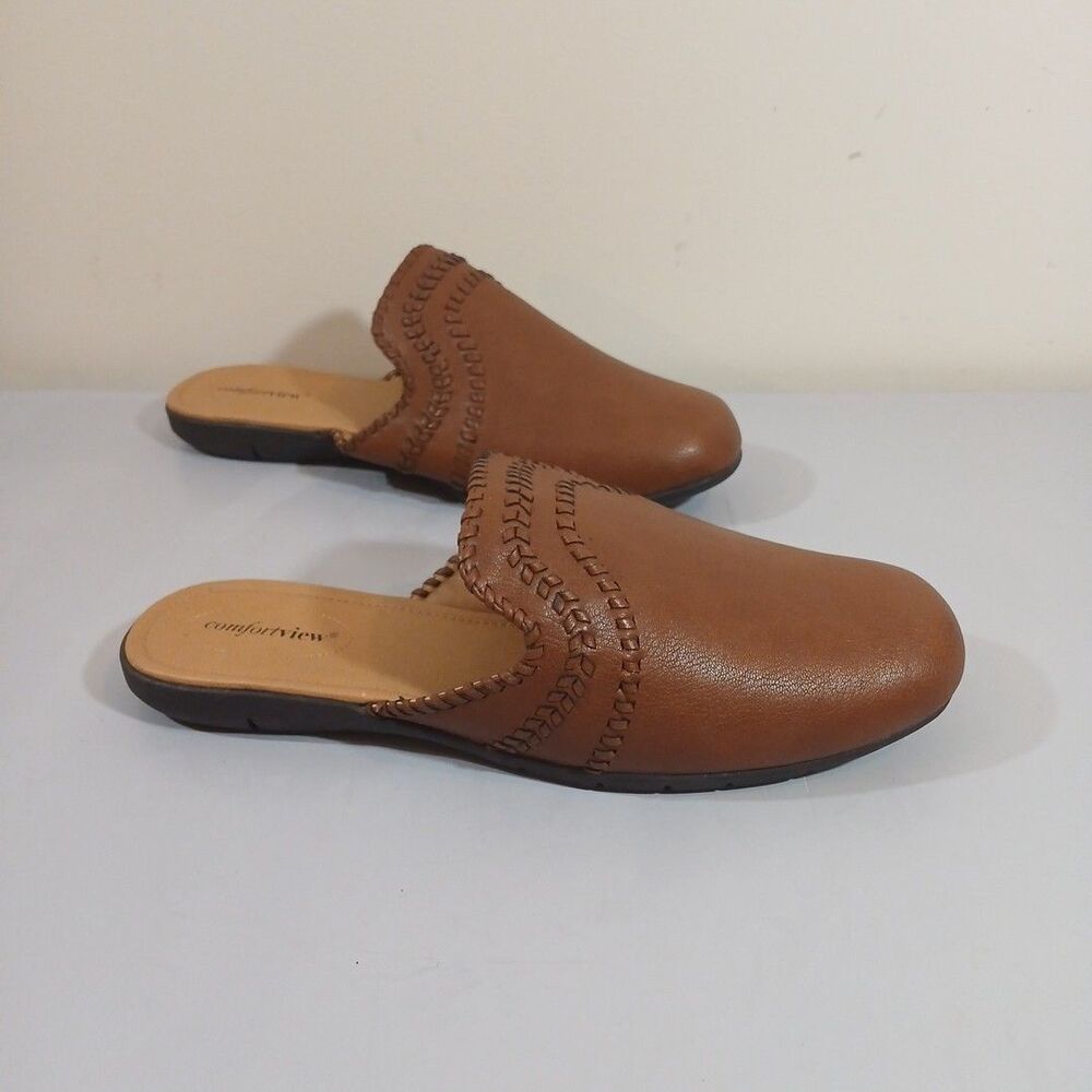 Comfortview Valerie Sandals Comfortview Shoe Mule Slides Huarache Tan 12WW